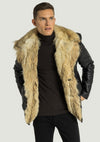 Marvin Men's Leather Jacket With Natural Fur | Noir